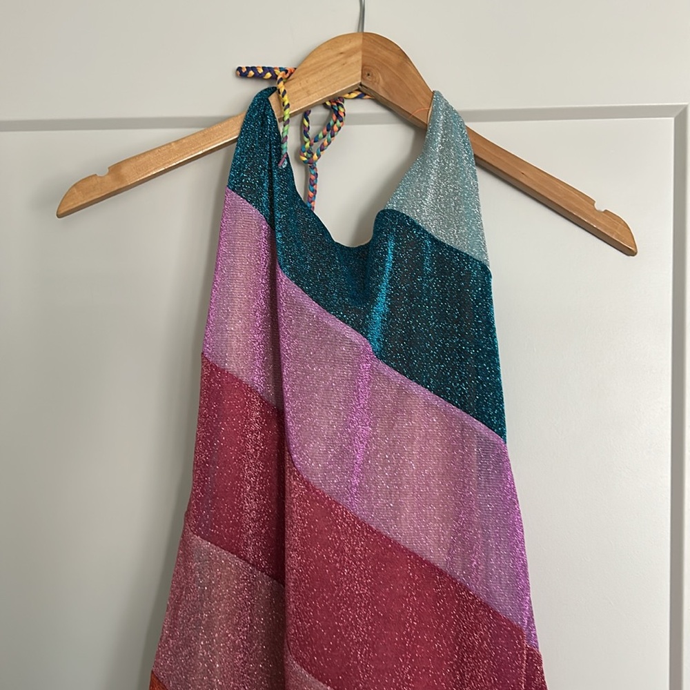 KURT GEIGER RAINBOW MINI DRESS SWIM COVER UP SIZE M MSRP $149.00 NWT - Picture 5 of 9